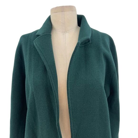 J. Crew Sophie Open-Front Sweater-Blazer Old Forest Green Merino Wool Size Small - Picture 4 of 15